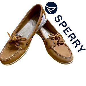 SPERRY Top-Sider Firefish Leather Boat Shoe Rainbow Tan Women’s Sz 9